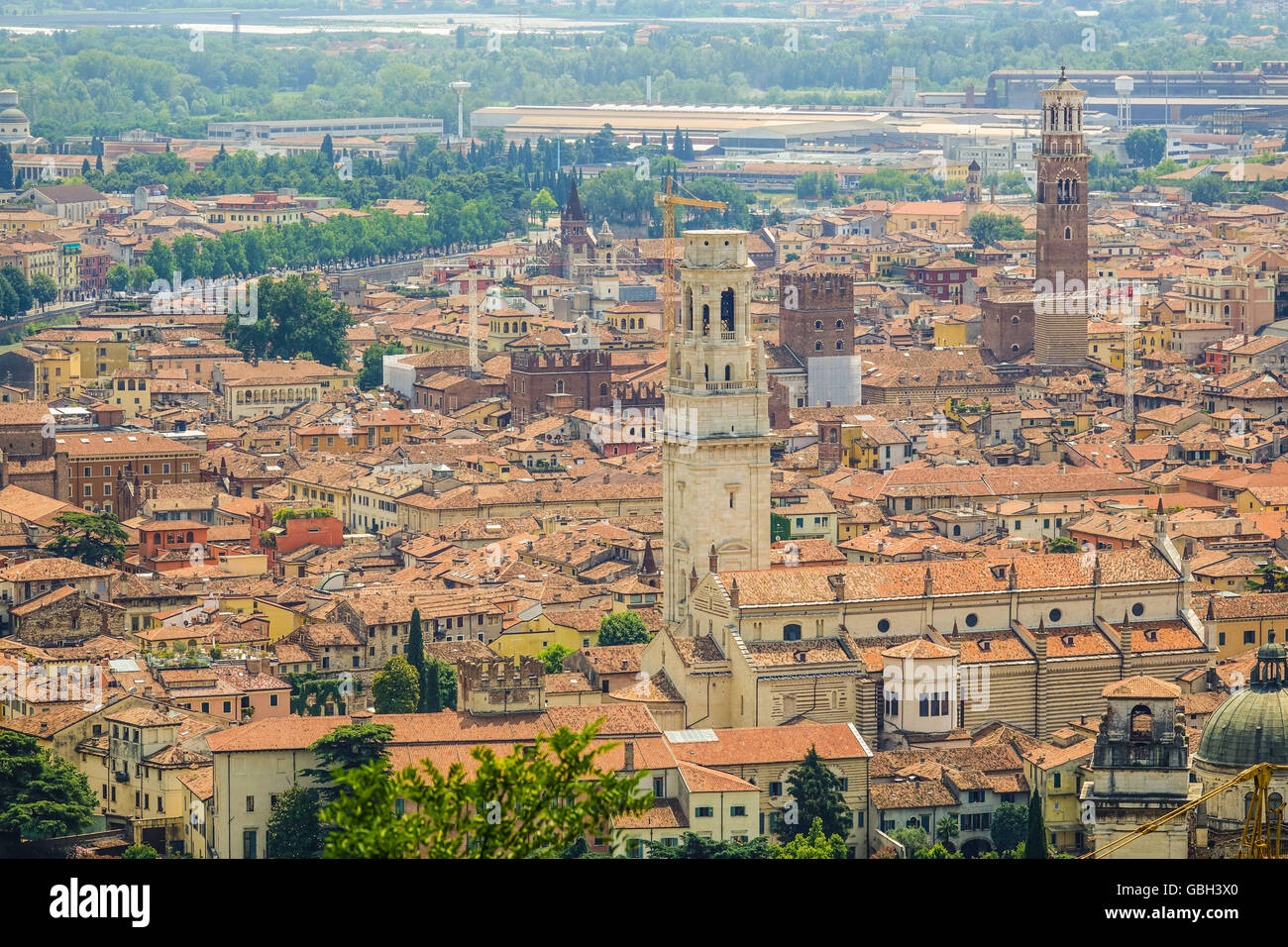 The city center of Verona Italy - aerial view Stock Photo - Alamy