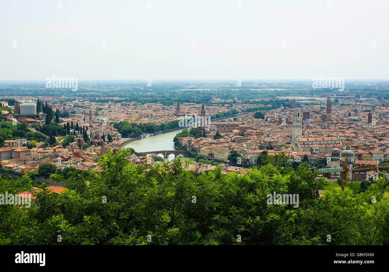 The city of Verona Italy - aerial view Stock Photo - Alamy