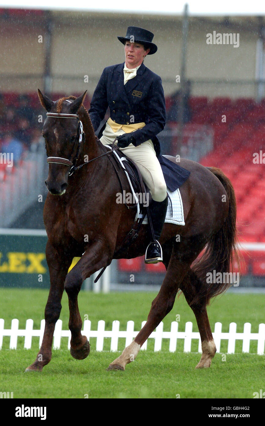 Three Day Eventing - Badminton Horse Trials. The Biz ridden by Heidi Simmons Stock Photo
