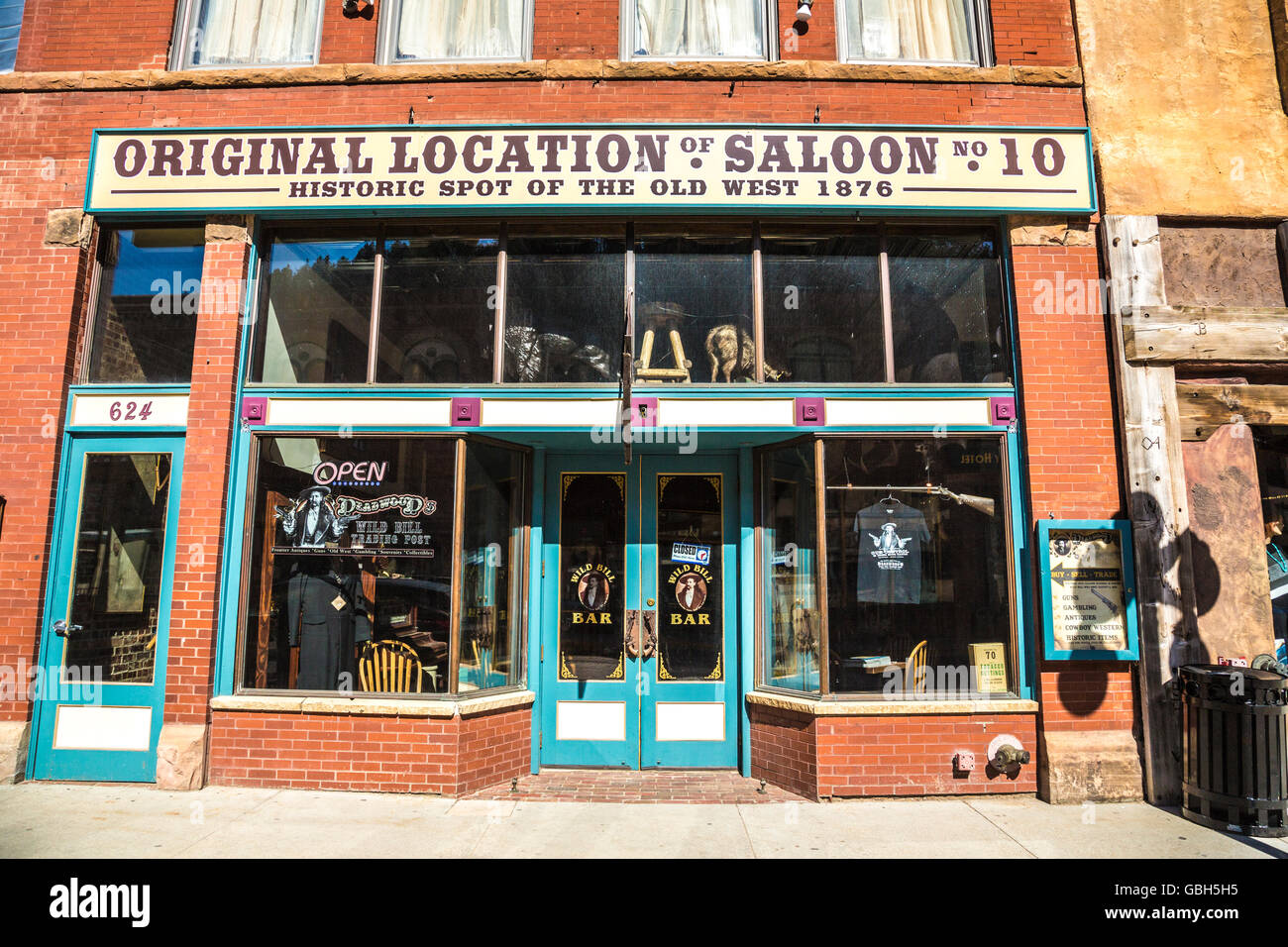 Stores ion Main Street in town of Deadwood South Dakota USA Stock Photo