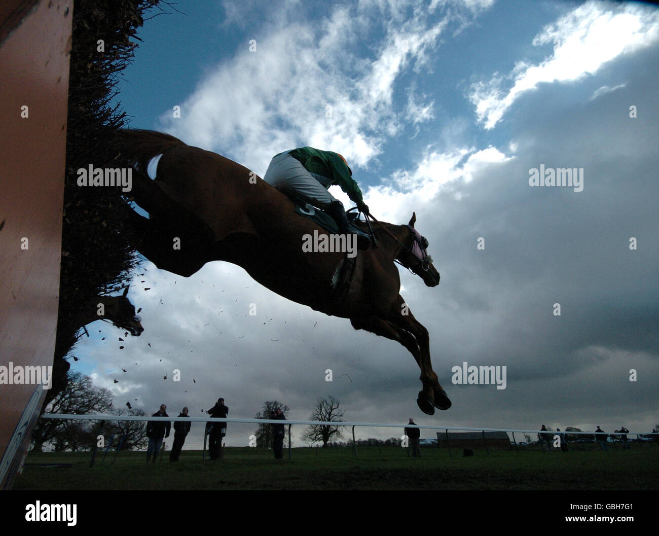Horse Racing Towcester Racecourse. Steeple Chase at Towcester Stock