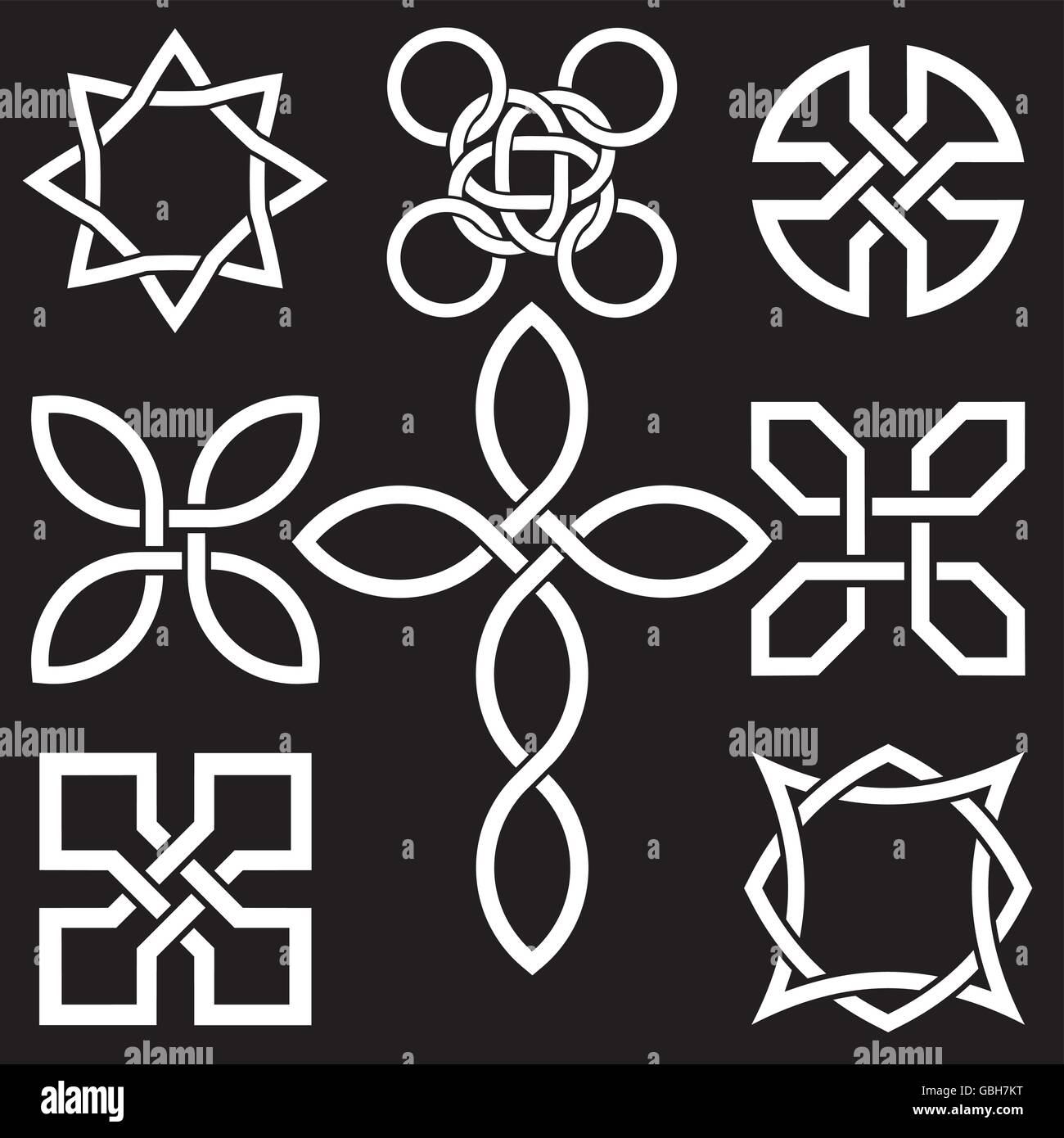 Collection of Celtic Knot Designs in Vector Format Stock Vector