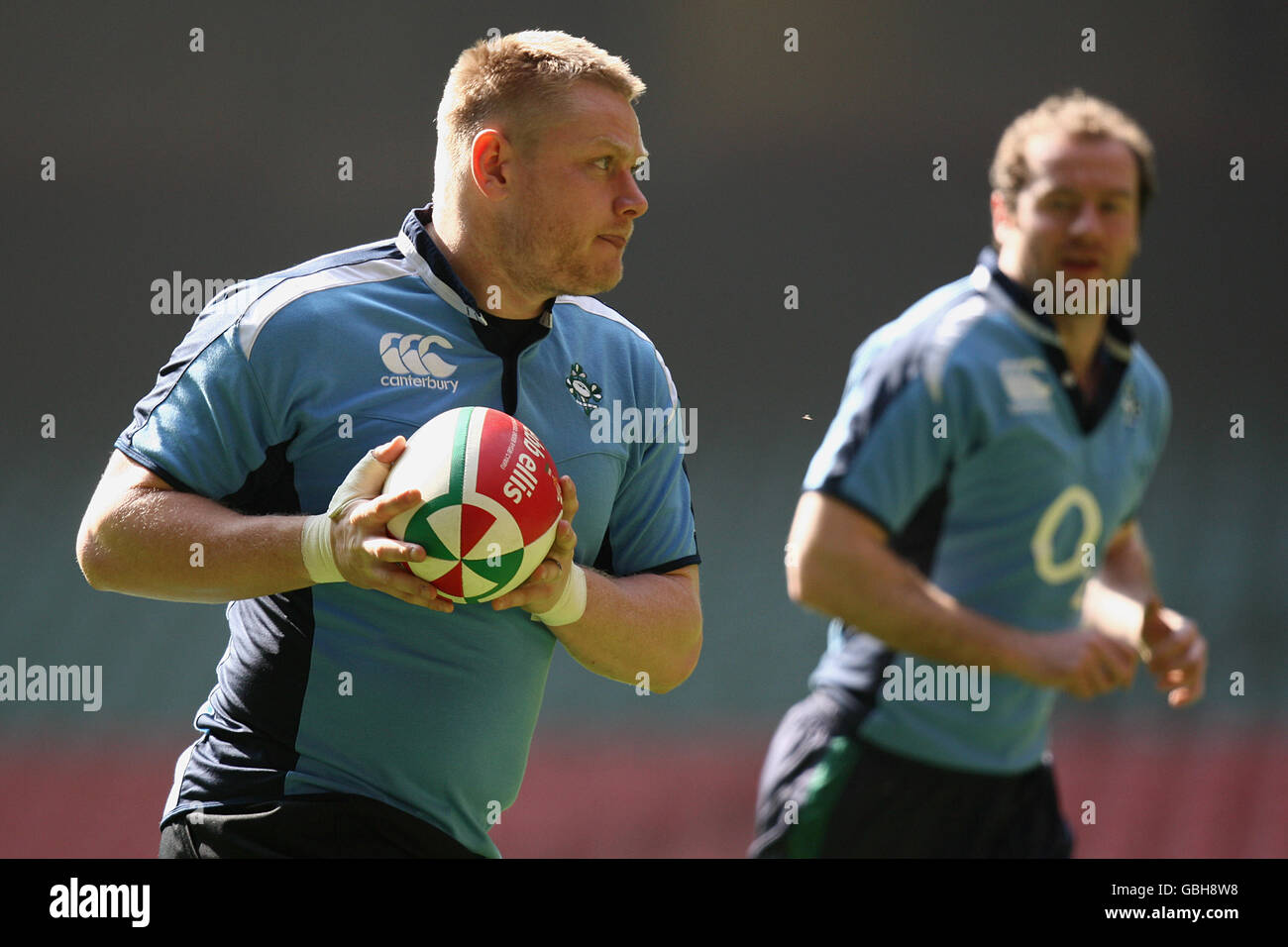 Irish Rugby Running Rugby Union - Ireland Captain's Run - Millennium Stadium Stock Photo ...
