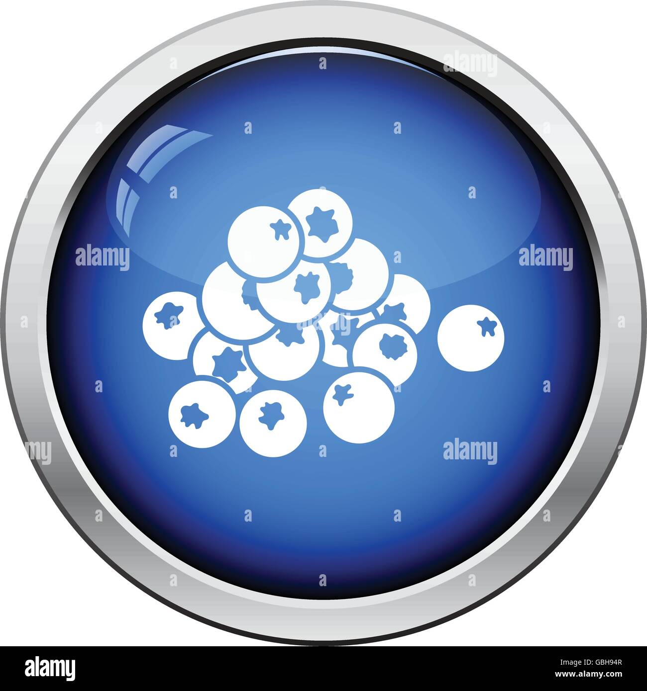Icon of Blueberry. Glossy button design. Vector illustration Stock ...