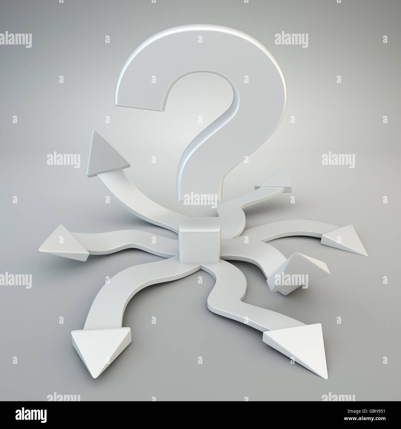 Question mark with many options Stock Photo