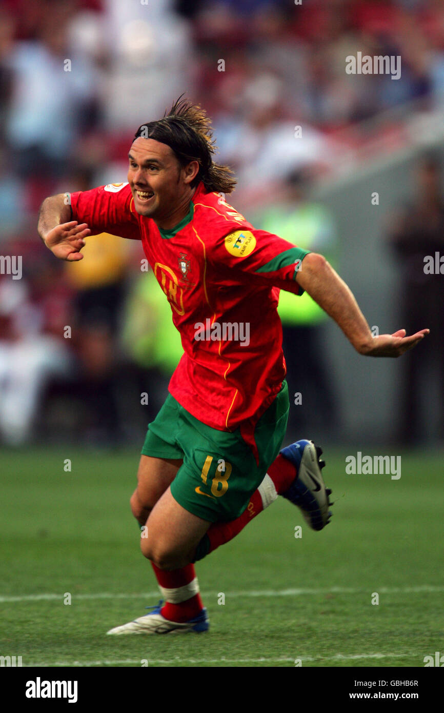 Portugal's Maniche celebrates scoring the opening goal of the game Stock Photo