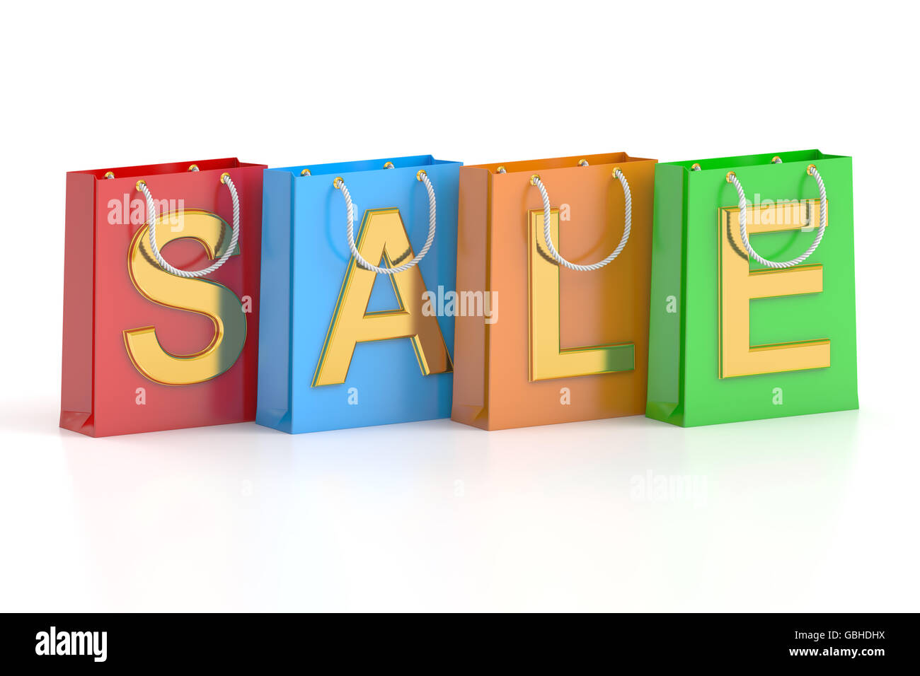 Shopping bags, sale concept. 3D rendering isolated on white background ...