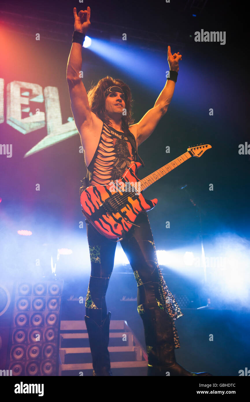 Satchel of Steel Panther performing at the O2 Academy, Glasgow Stock Photo
