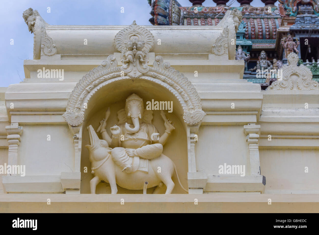 Ganesha on his rat at Pillayarpatti Karpaga Vinayagar temple Stock ...