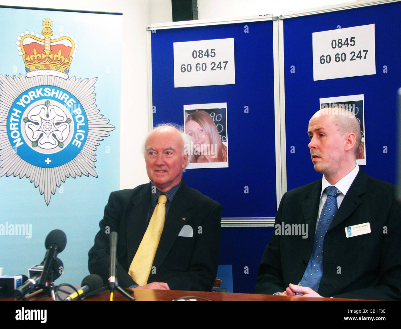 The father of missing chef Claudia Lawrence, Peter Lawrence (left) and