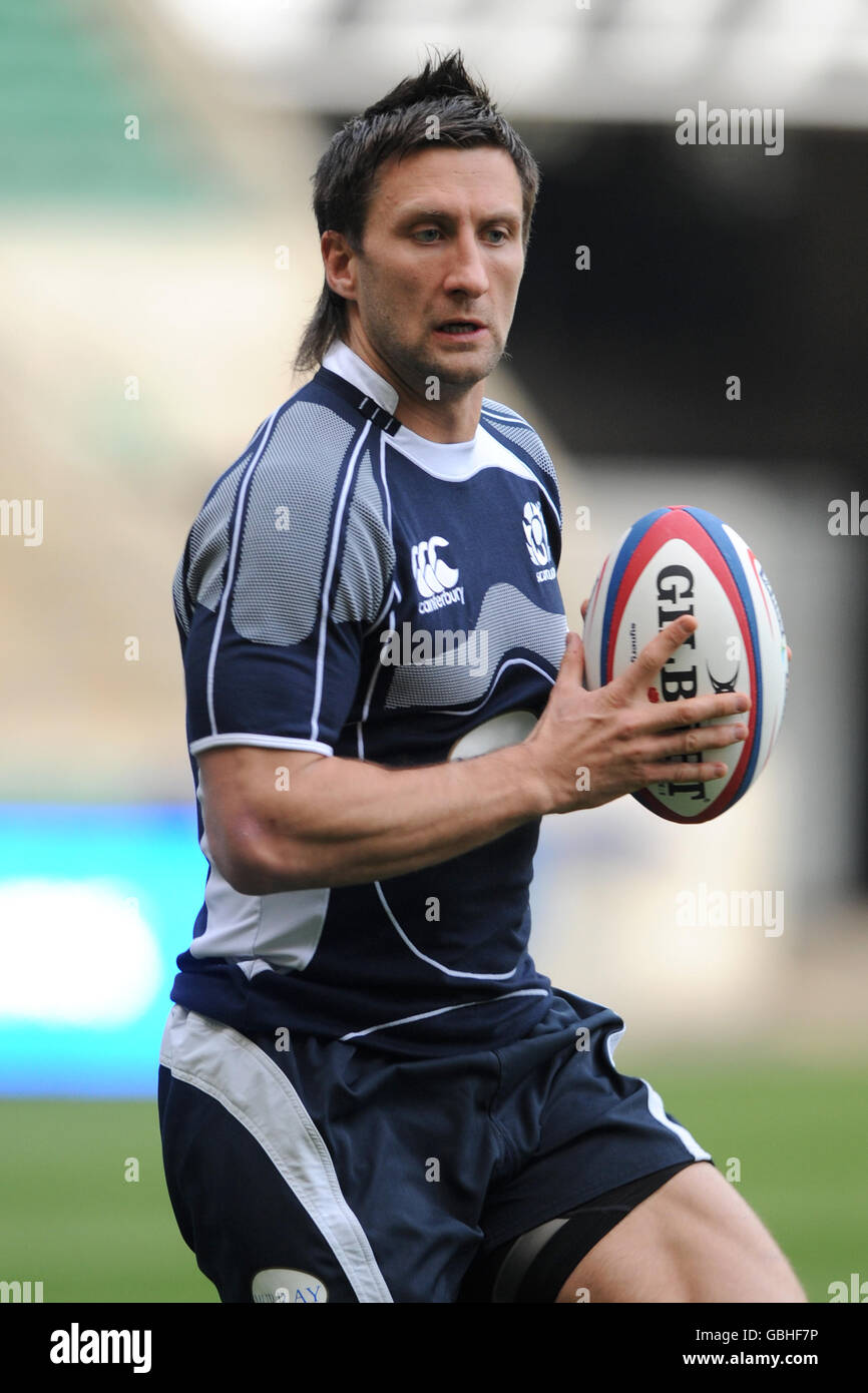 Rugby Union - Scotland Captain's Run - Twickenham. Simon Danielli, Scotland Stock Photo