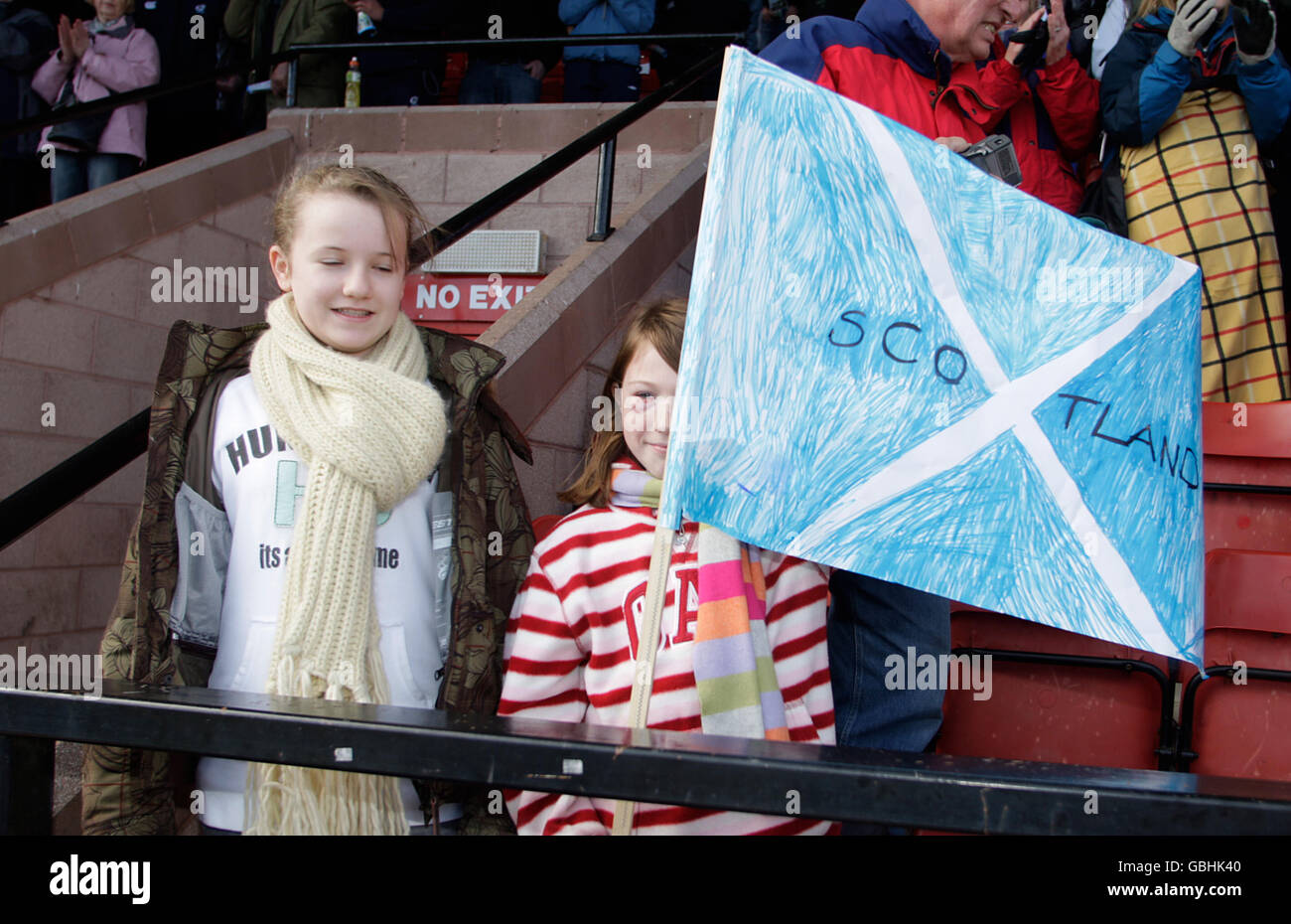 Scotland fans watch action stands hi-res stock photography and images ...