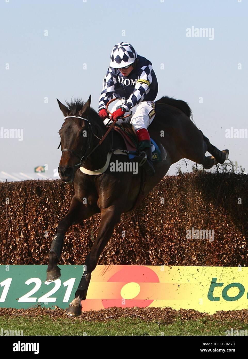 Horse Racing - The 2009 John Smith's Grand National Meeting - Day One - Aintree Racecourse. Ouzbeck, ridden by Robert Thornton during the John Smith's Manifesto Novices' Chase Stock Photo