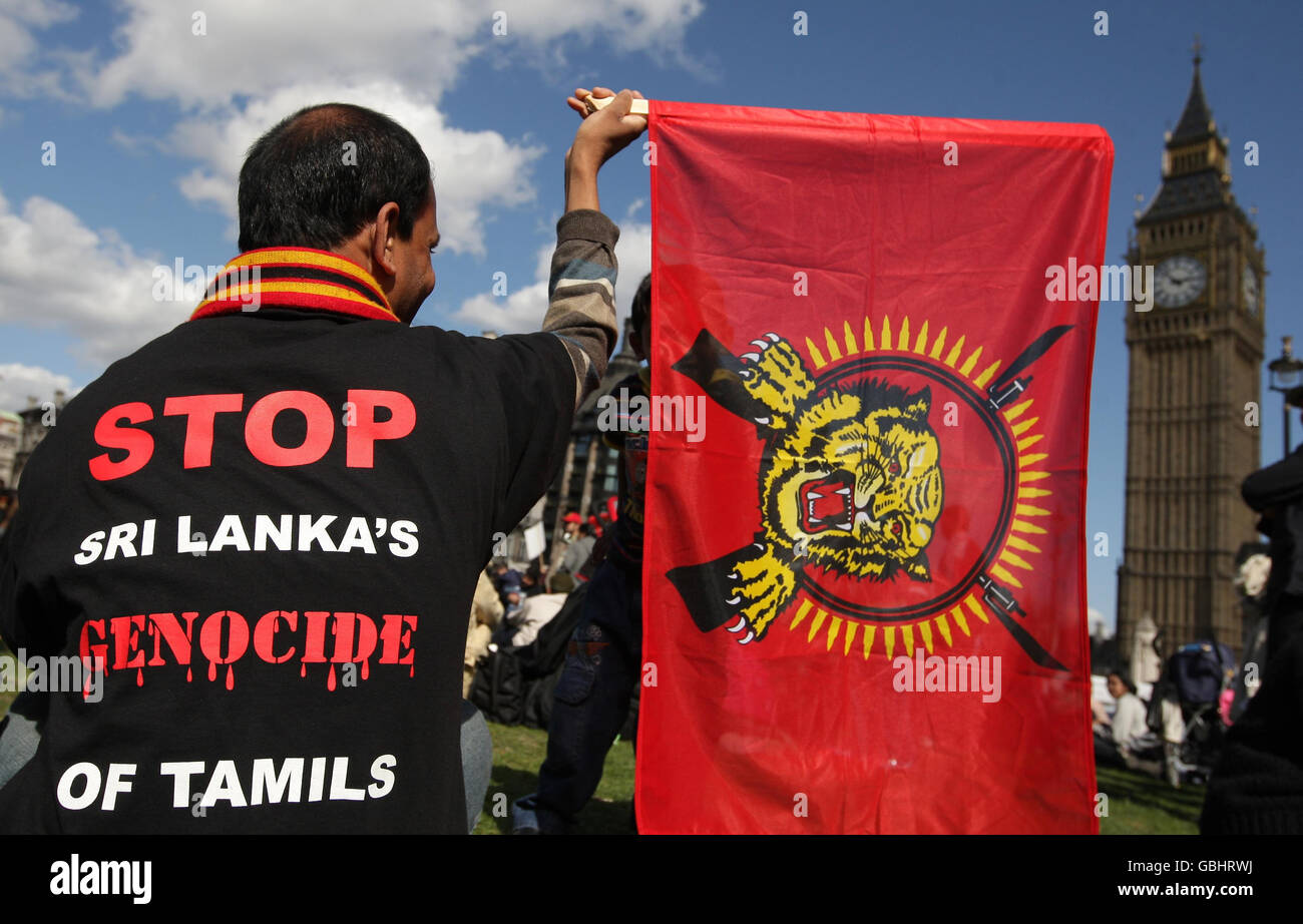 Tamils protest in Westminster Stock Photo