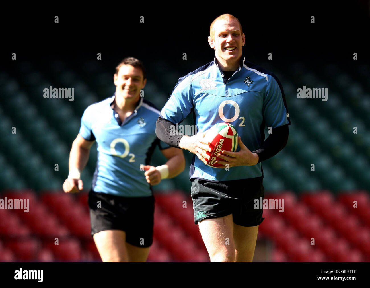 Irish Rugby Running Rugby Union - Ireland Captain's Run - Millennium Stadium Stock Photo ...