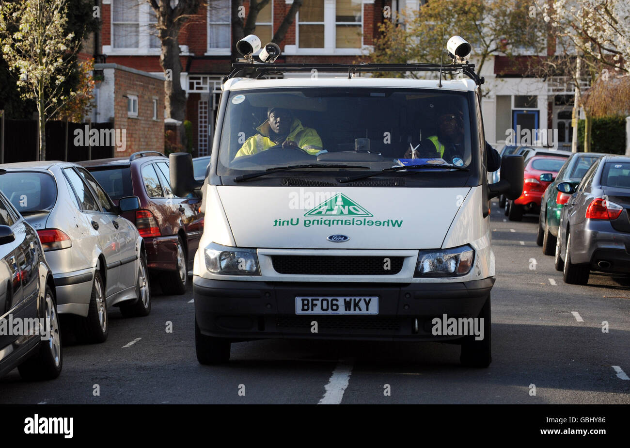 A DVLA and NCP camera van unit at work in Chiswick, London. Stock Photo