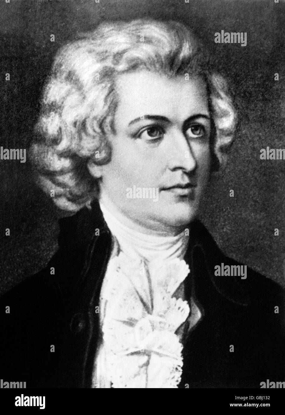 Wolfgang Amadeus Mozart (1756–1791). Portrait published by Detroit Publishing Co between 1915 and 1925 Stock Photo