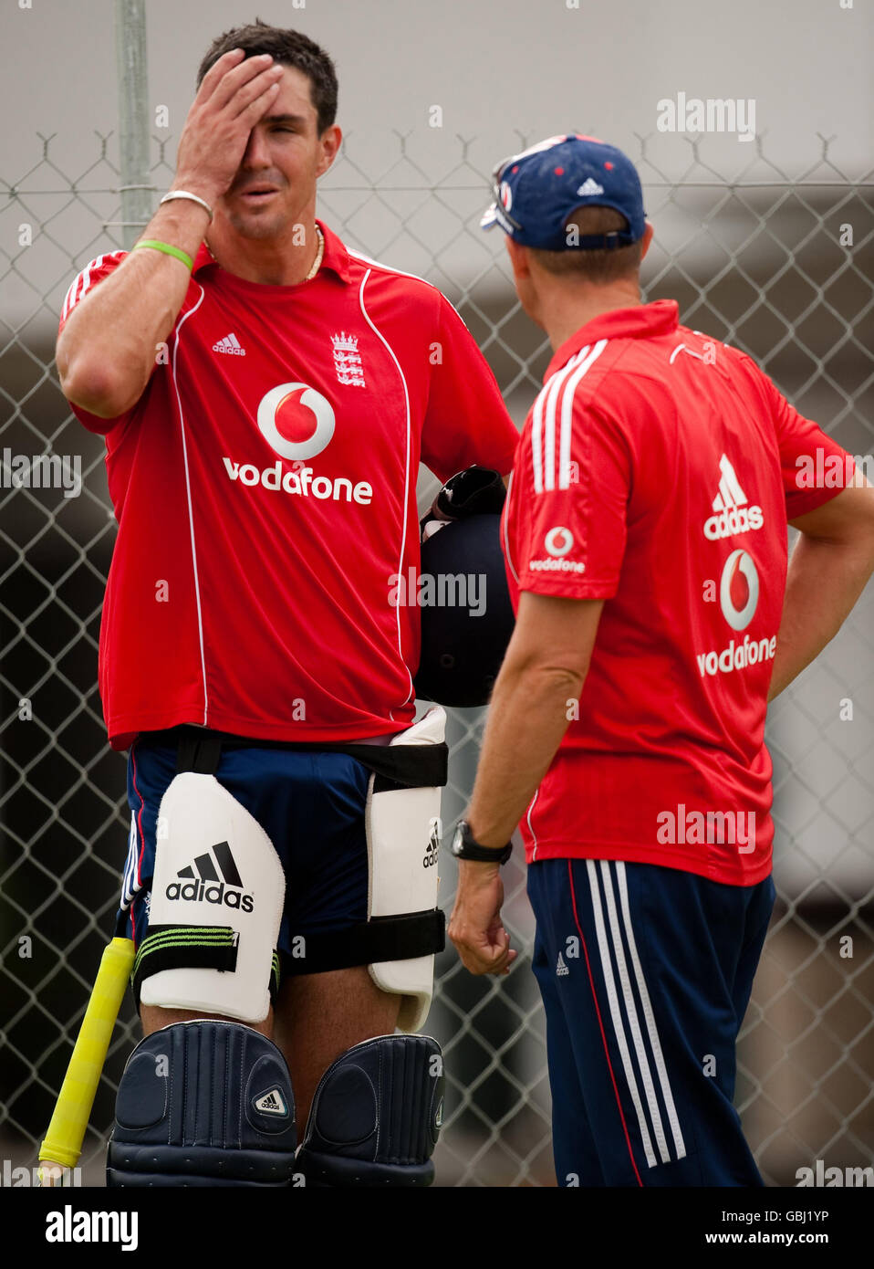 Cricket England Nets Session Kensington Oval Barbados Stock Photo