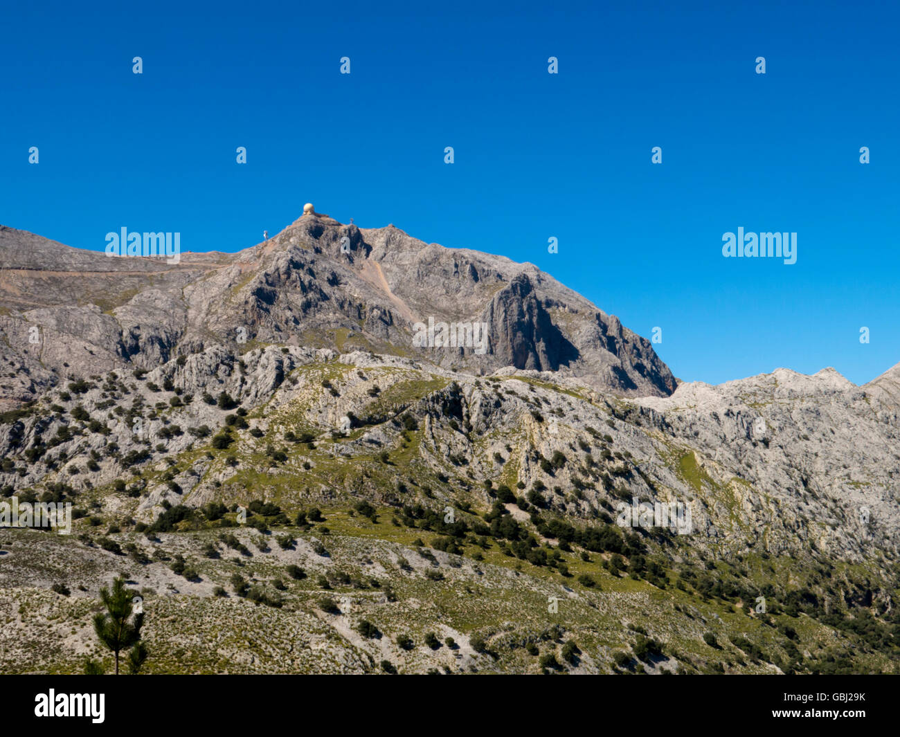 Blick auf den Gipfel des Puig Major Stock Photo