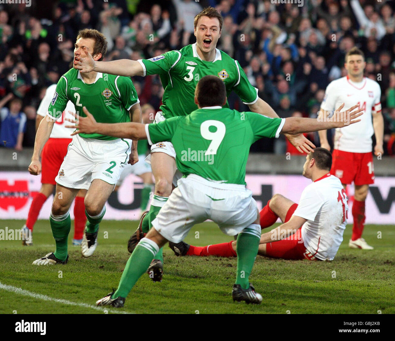 Soccer - FIFA World Cup 2010 - Qualifying Round - Group Three - Northern Ireland v Poland - Windsor Park Stadium Stock Photo