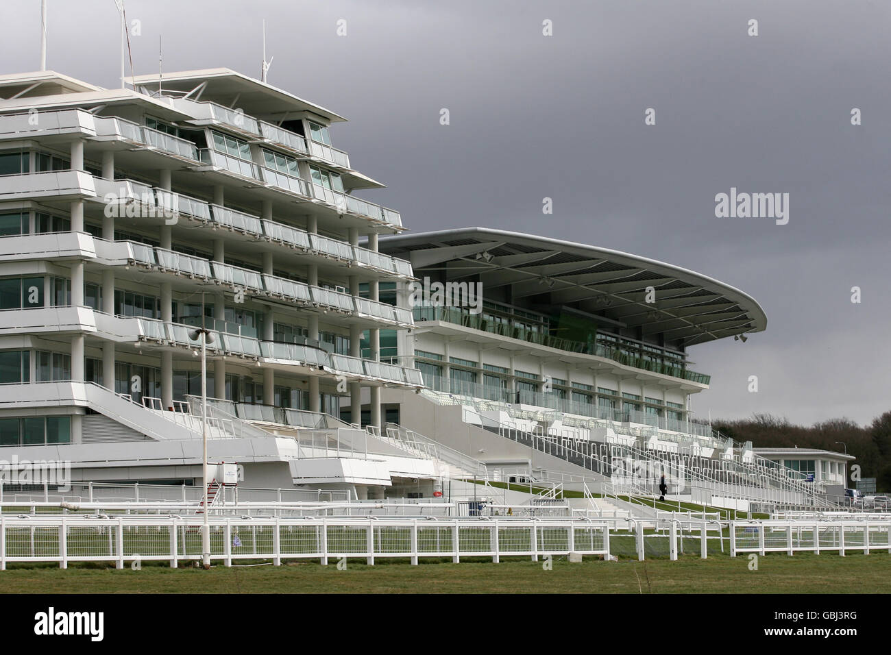 Horse Racing Grandstand Redevelopment Epsom Downs Racecourse. The New Grandstand, alongside