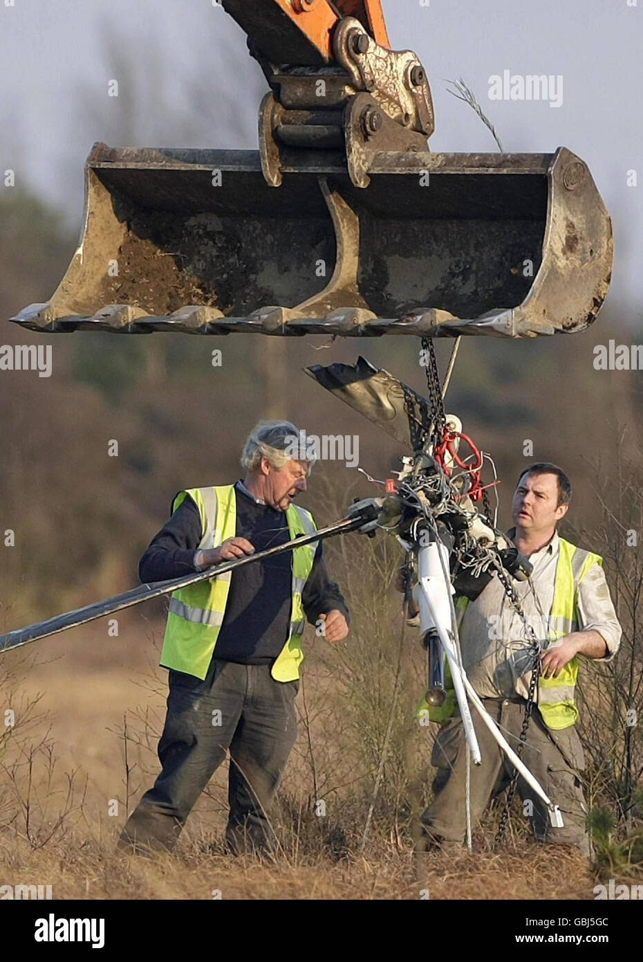 Helicopter crash in Ireland. The scene where two men were killed in a