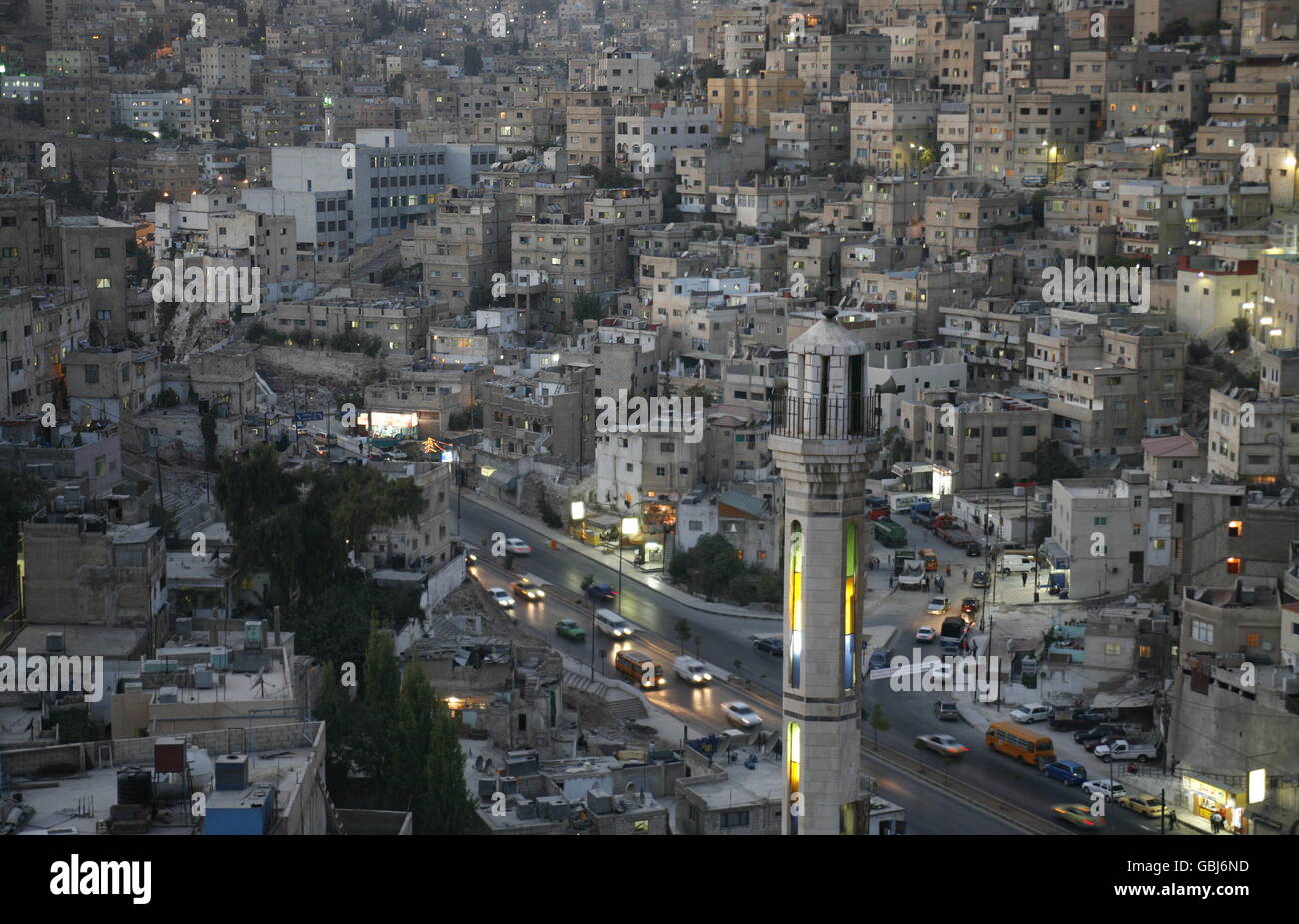 The City Centre of the City Amman in Jordan in the middle east. Stock Photo