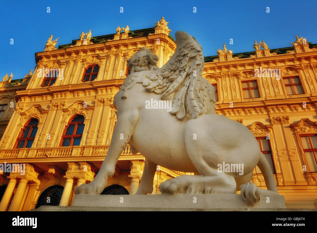 Upper Belvedere Palace with female Sphinx statue Stock Photo Alamy