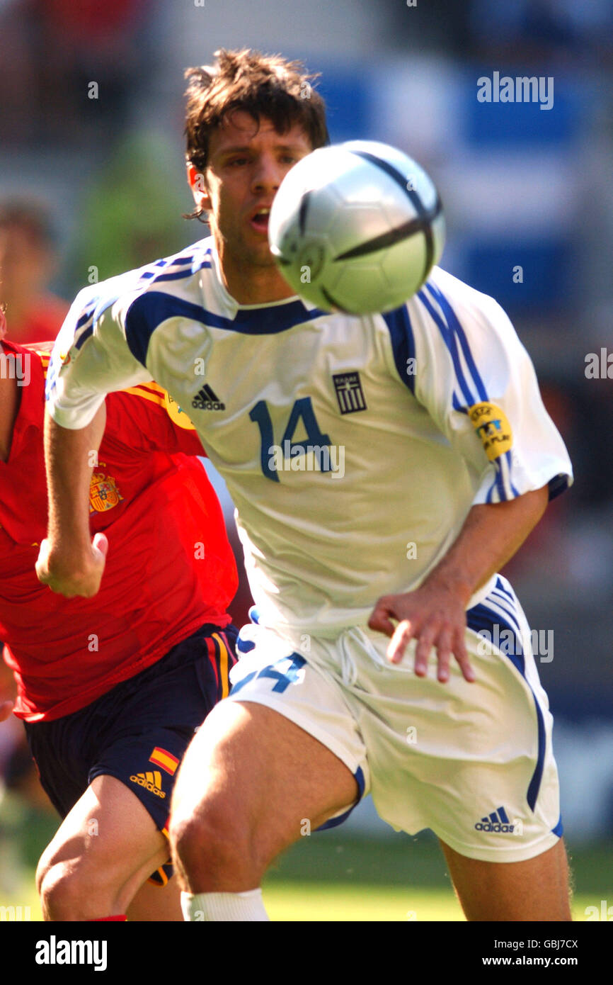 Soccer - UEFA European Championship 2004 - Group A - Greece v Spain. Greece's Panagiotis Fyssas in action Stock Photo