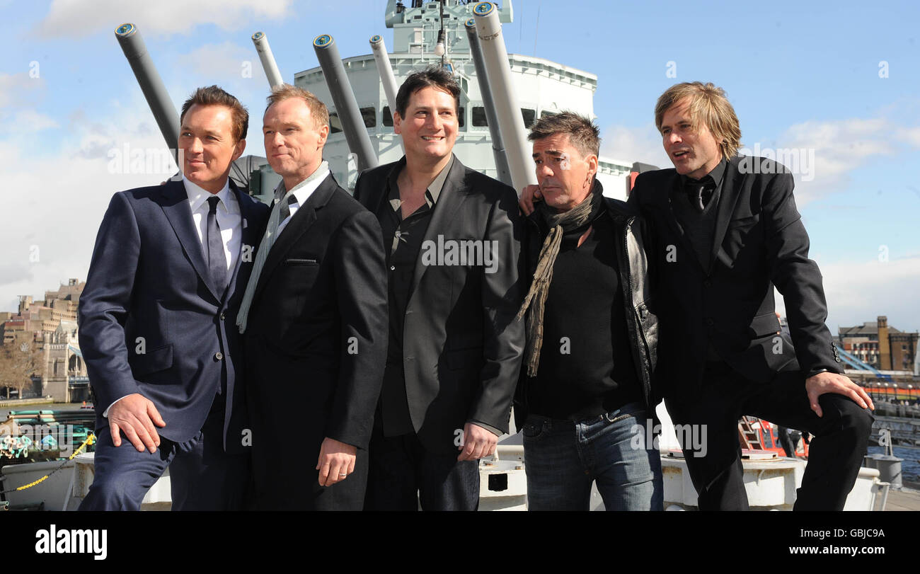 80's pop group Spandau Ballet announce their comeback at a photocall on HMS Belfast in London. Stock Photo