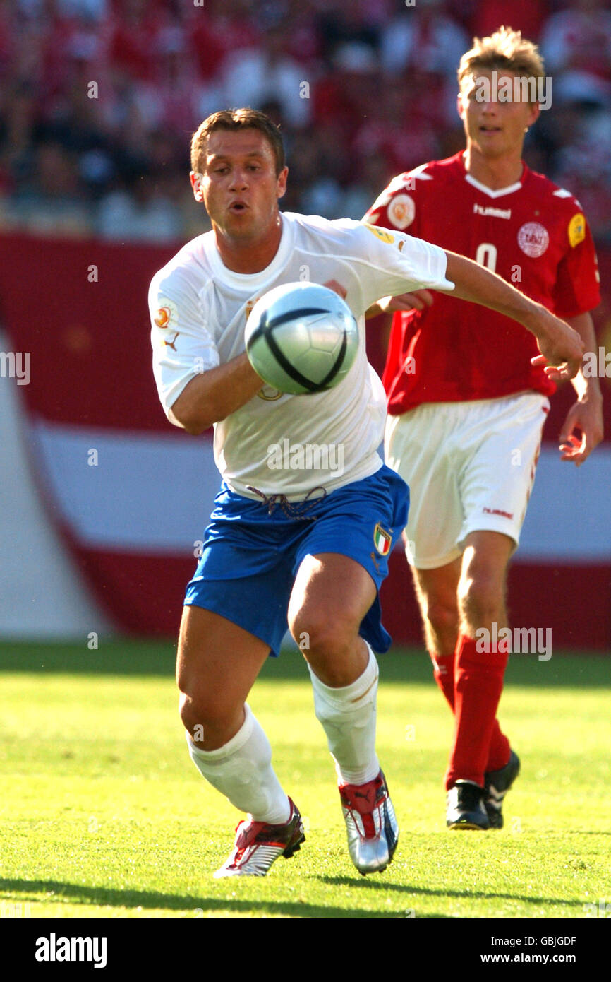 Soccer - UEFA European Championship 2004 - Group C - Denmark v Italy. Italy's Antonio Cassano in action Stock Photo