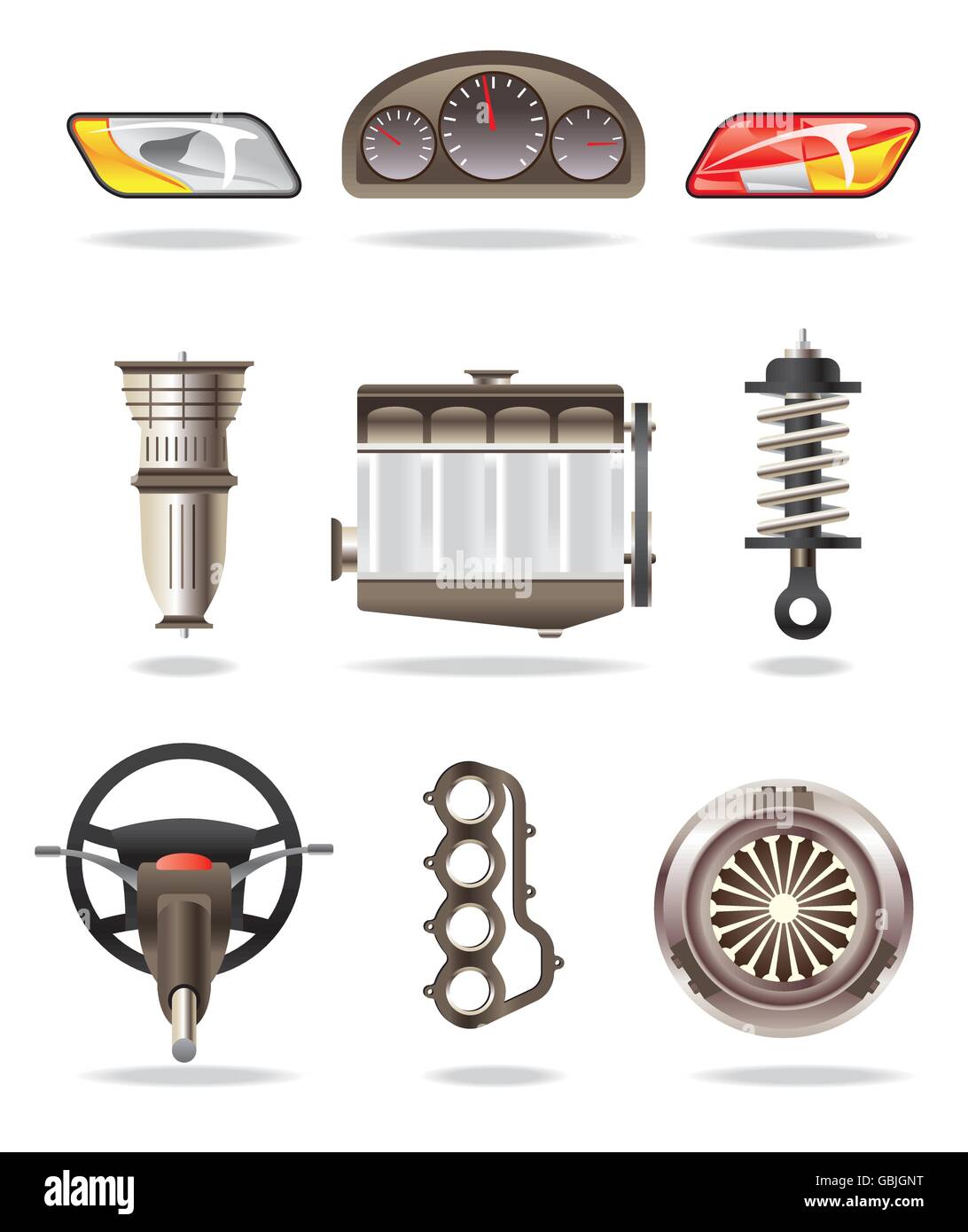 Car parts and accessories vector illustration Stock Vector Image & Art Alamy