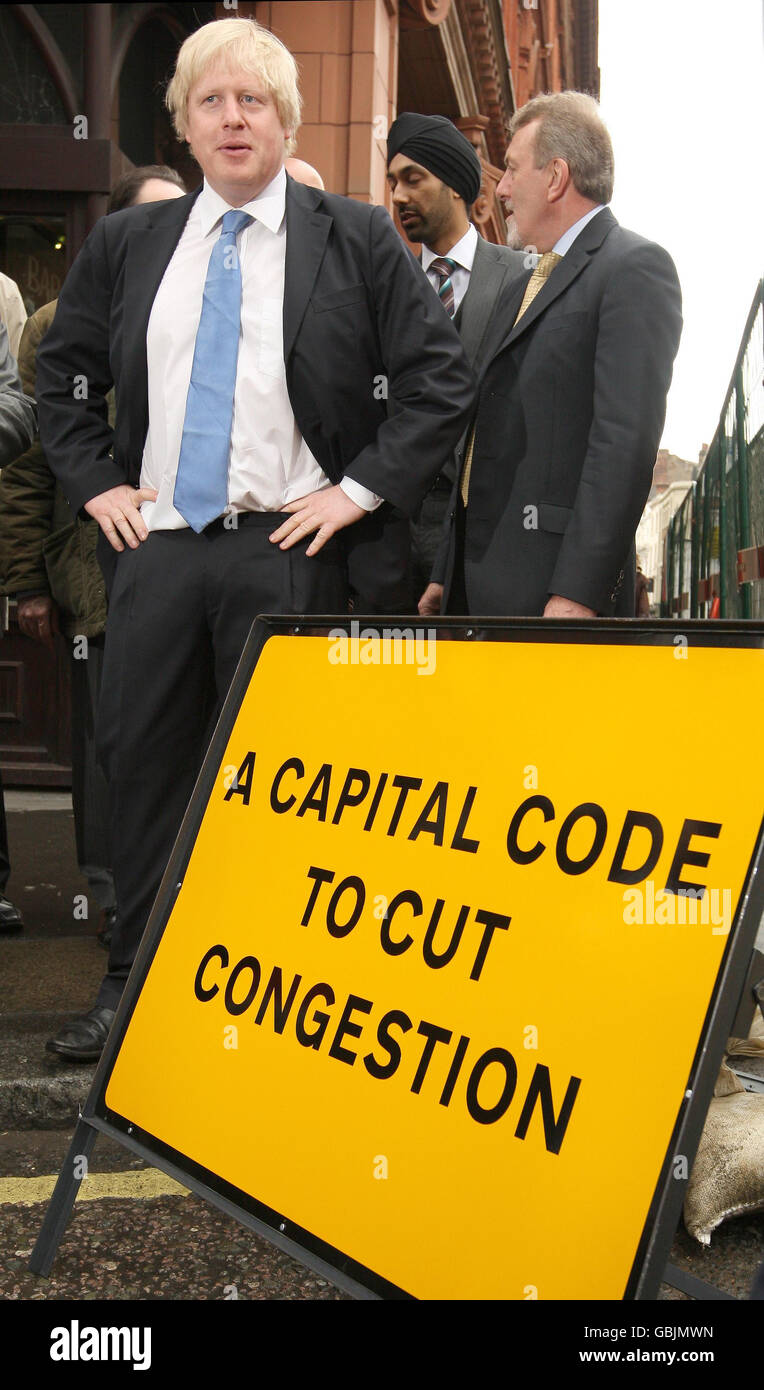 Boris Johnson announces streetworks code of conduct Stock Photo - Alamy
