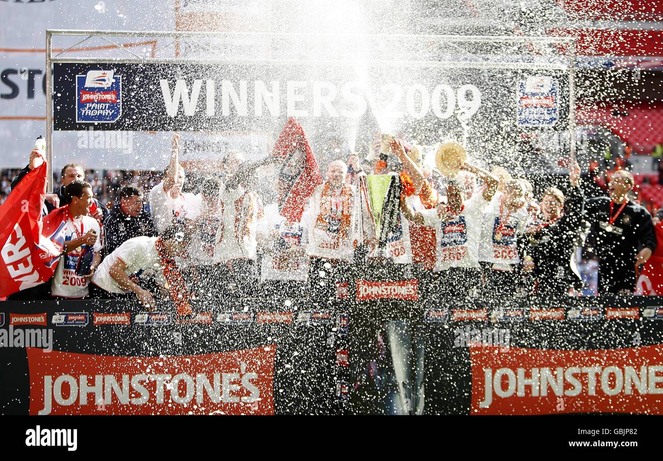 Football johnstones celebrate celebration hires stock photography and