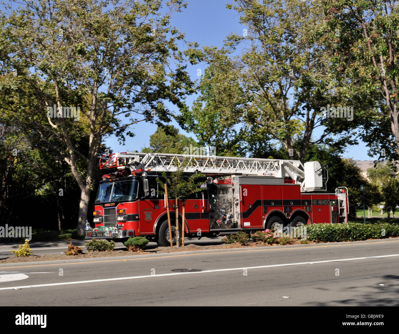 Alameda County Fire Paramedic truck, Union City, California, USA Stock