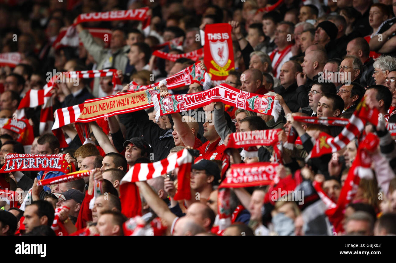 Liverpool fans during the memorial service at Liverpool's Anfield