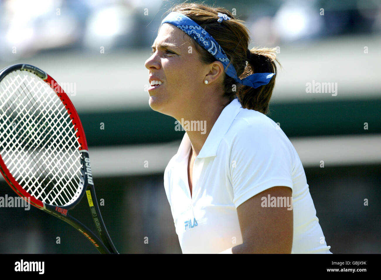 Tennis - Wimbledon 2004 - First Round - Jennifer Capriati v Claudine Schaul. Jennifer Capriati in action Stock Photo