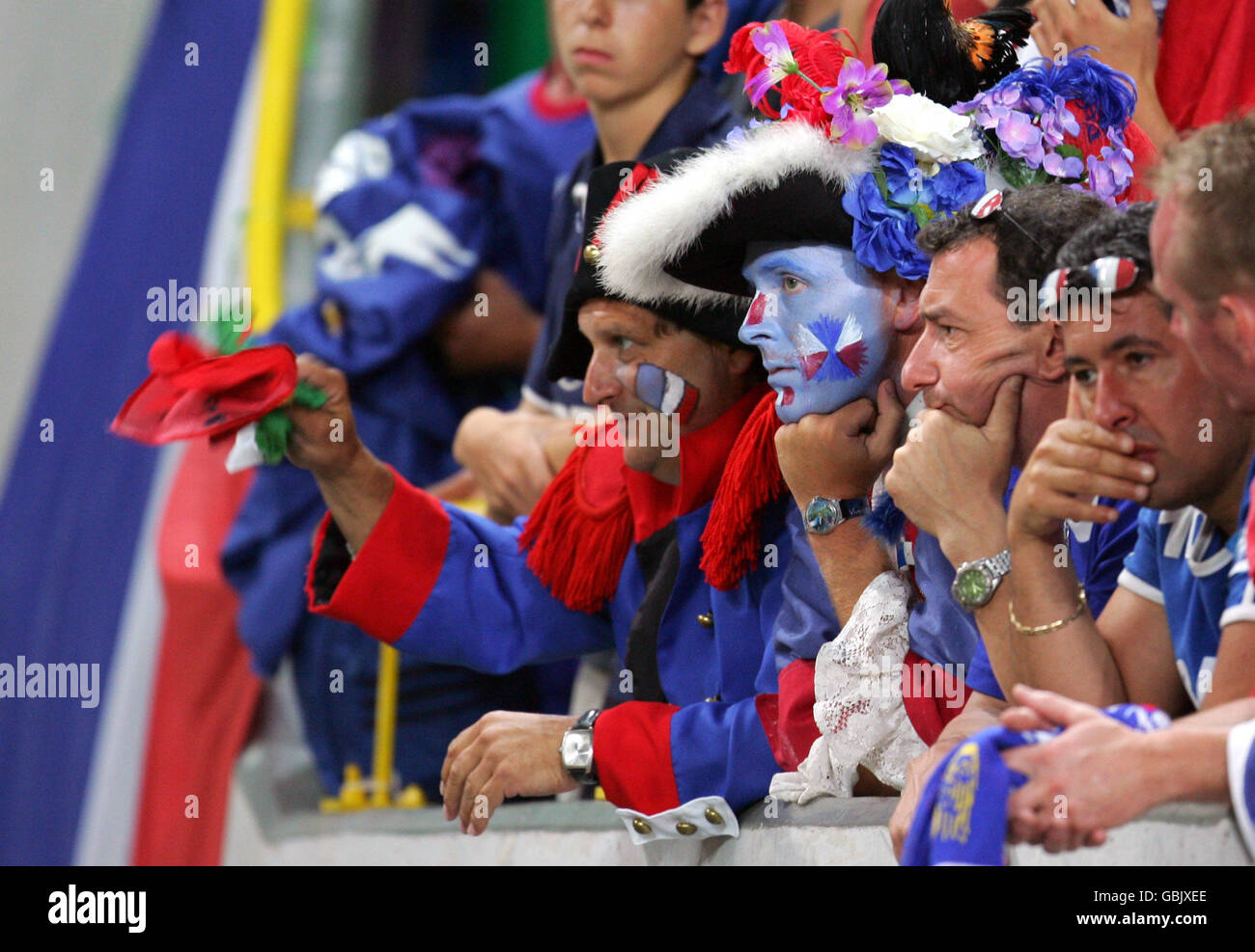 French fans watch their team get knocked out of the competition Stock Photo