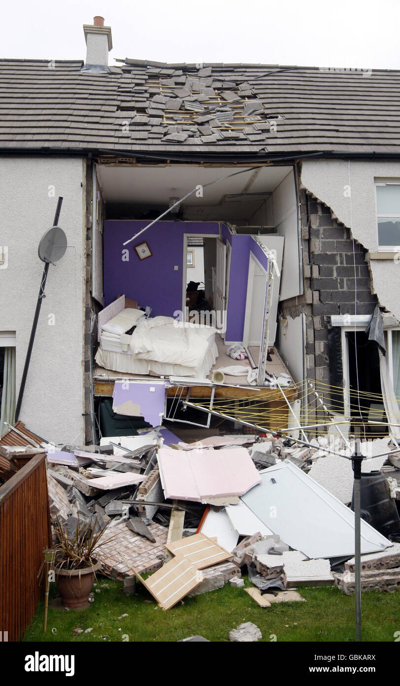 Explosion at house in Renfrew. The house in Nethergreen Road in Renfrew