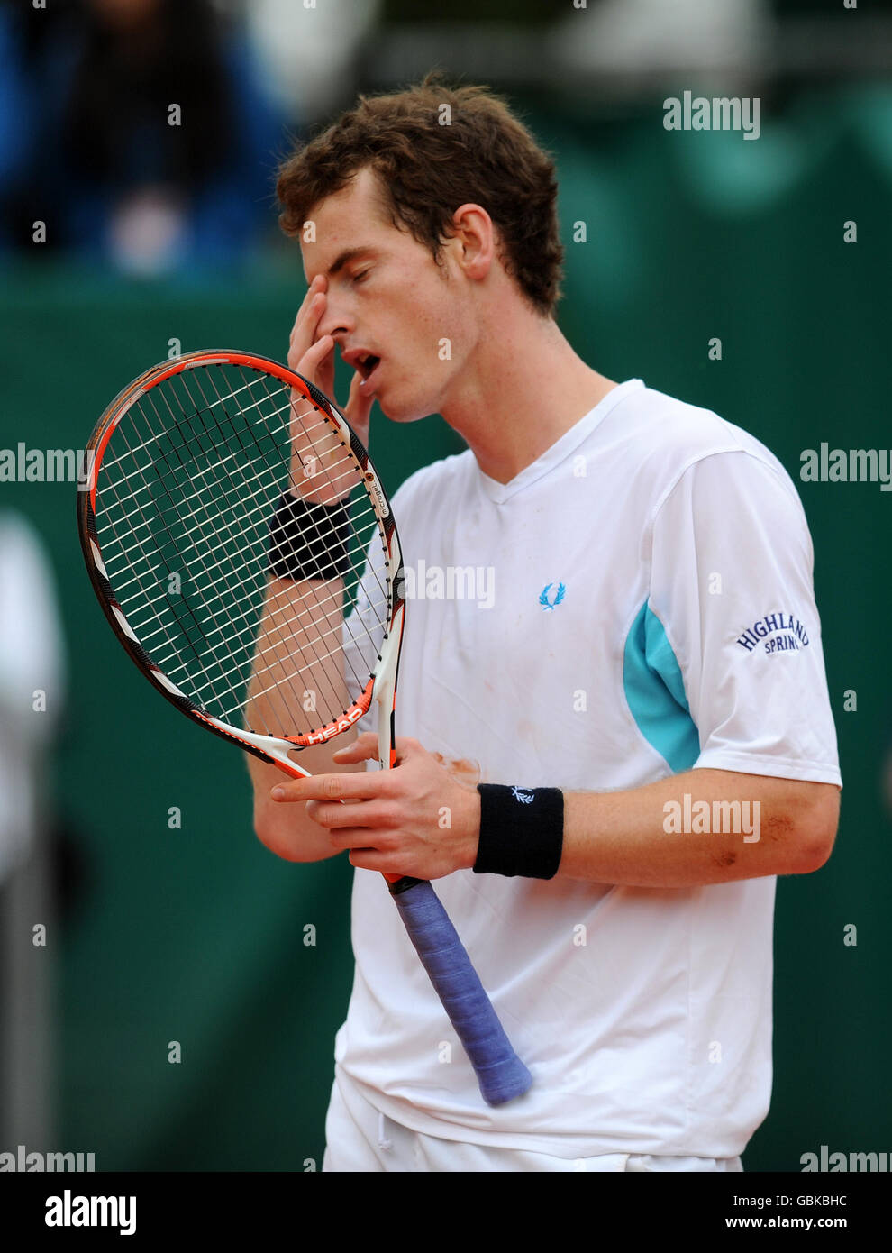 Tennis - ATP World Tour Masters - Monte-Carlo - Semi Final - Rafael Nadal v Andy Murray. Great Britain's Andy Murray sees his hopes of winning fading Stock Photo