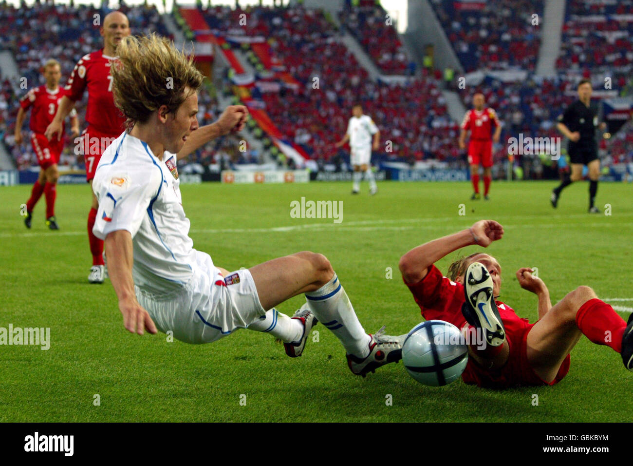 Soccer - UEFA European Championship 2004 - Quarter Finals - Czech Republic v Denmark Stock Photo