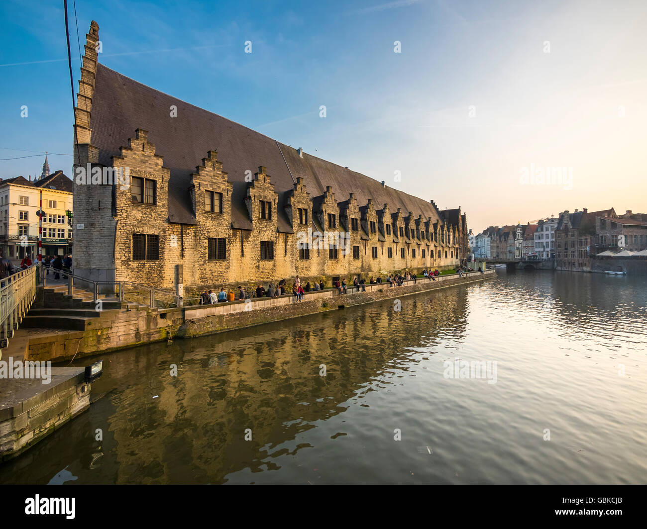 Former meat market, large Butchers' Hall, Ghent, Flanders, Belgium