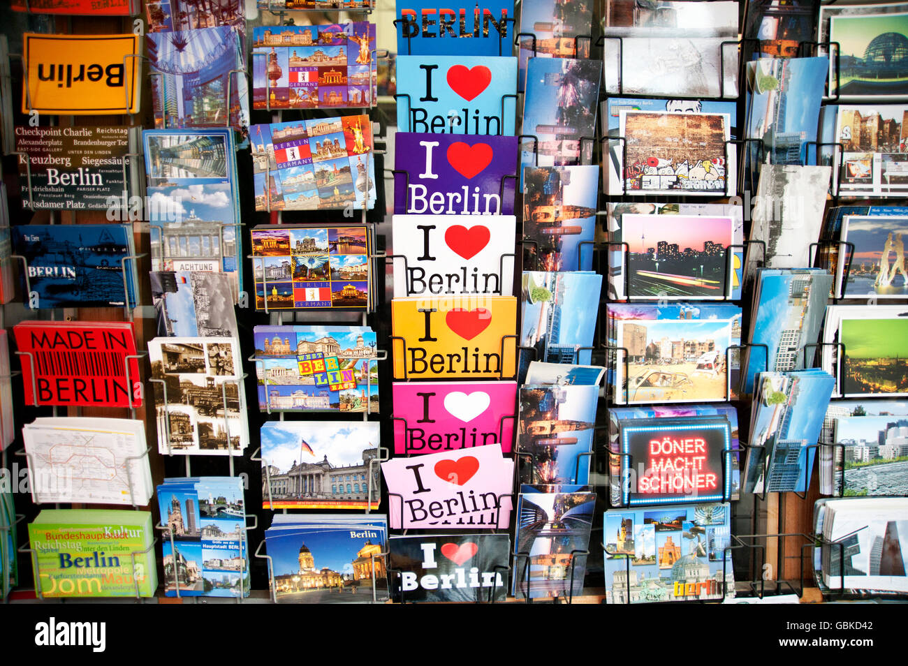 Postcards with Berlin motifs, Berlin Stock Photo - Alamy