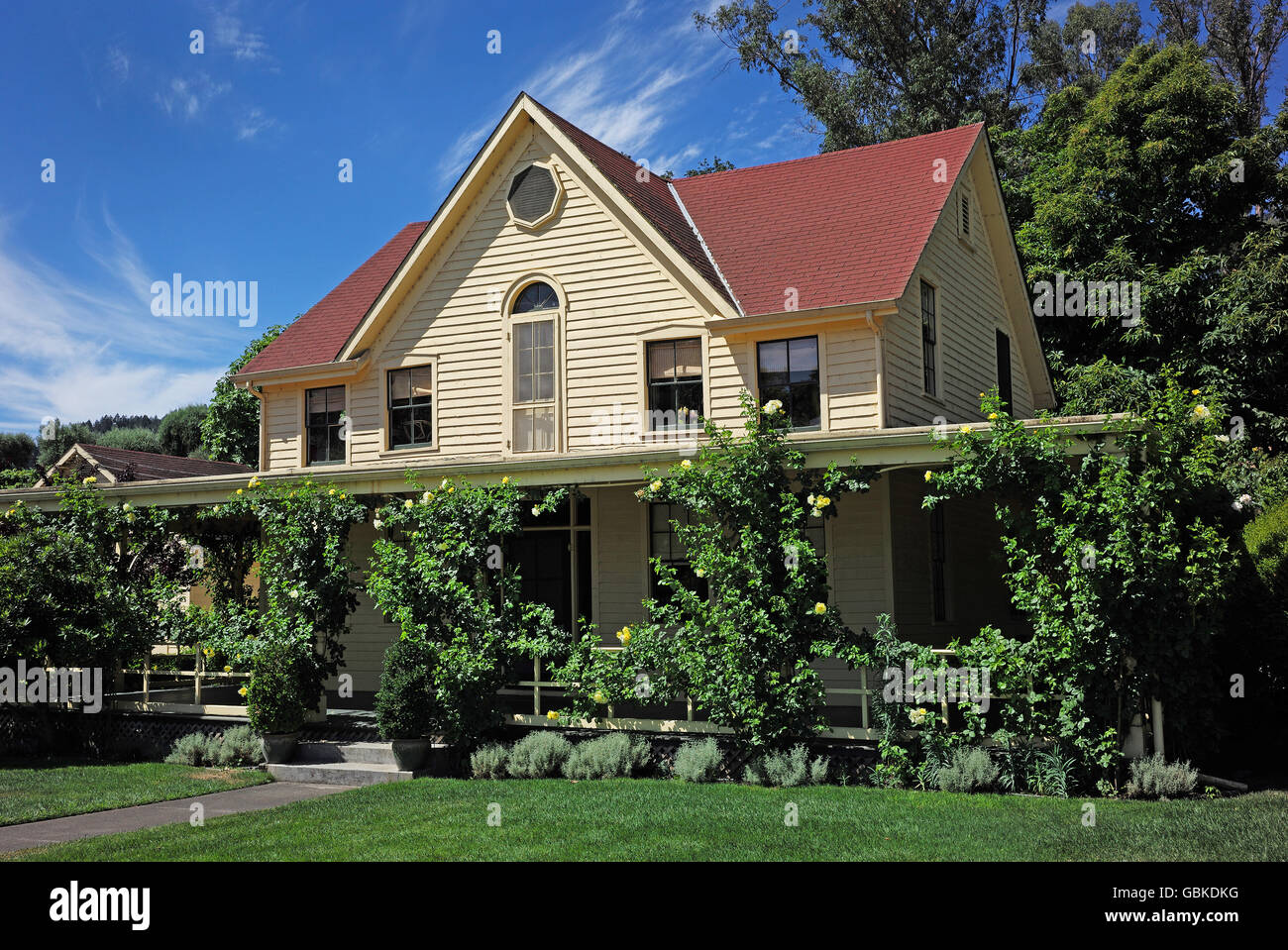The Chiles House - One of the Oldest Homes in the Napa Valley,  at the Inglenook Winery un Rutherford near Napa California Stock Photo
