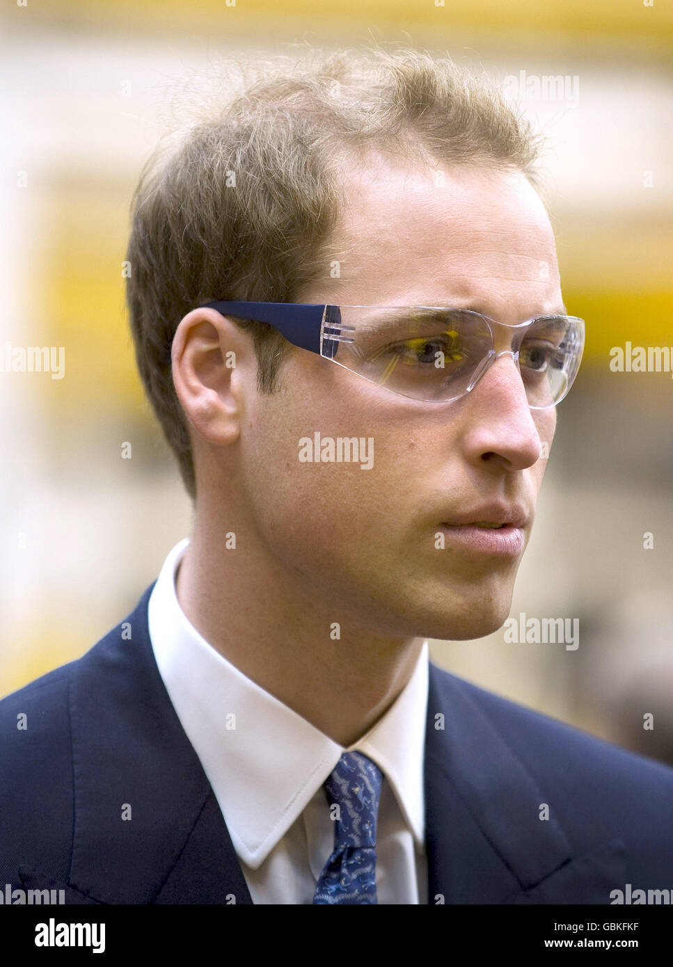 Prince William visits the World Headquarters of JCB, one of the world's largest manufacturers of construction equipment, to mark the production of the company's 750,000th machine at JC Bamford Excavators Ltd, Rocester, Staffordshire. Stock Photo