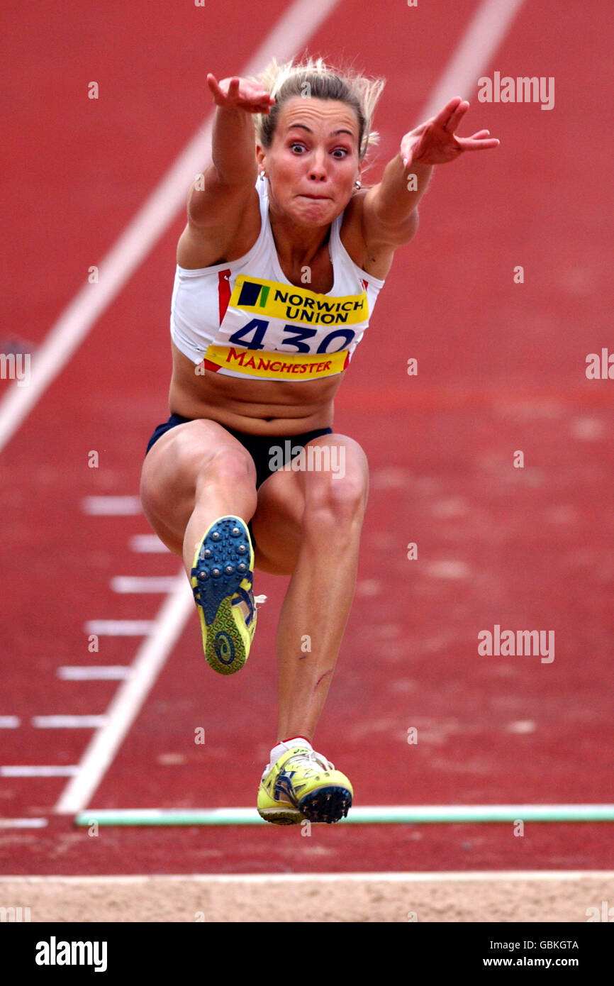Athletics - The Norwich Union Olympic Trials & AAA Championships - Women's Long Jump - Final Stock Photo