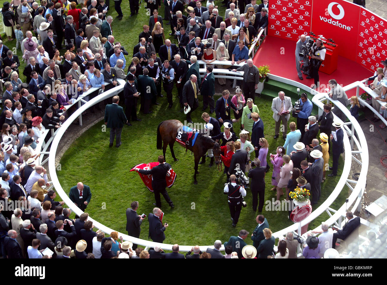 Horse Racing Epsom Races Vodafone Oaks Day. The winners enclosure Stock Photo Alamy