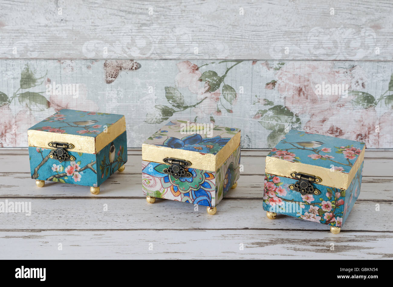 Decoupage boxes hi-res stock photography and images - Alamy