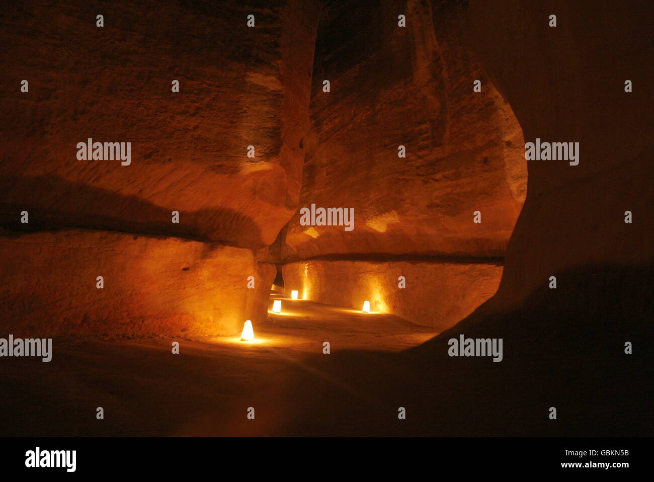 The Al Khazneh Treasury in the Temple city of Petra in Jordan in the