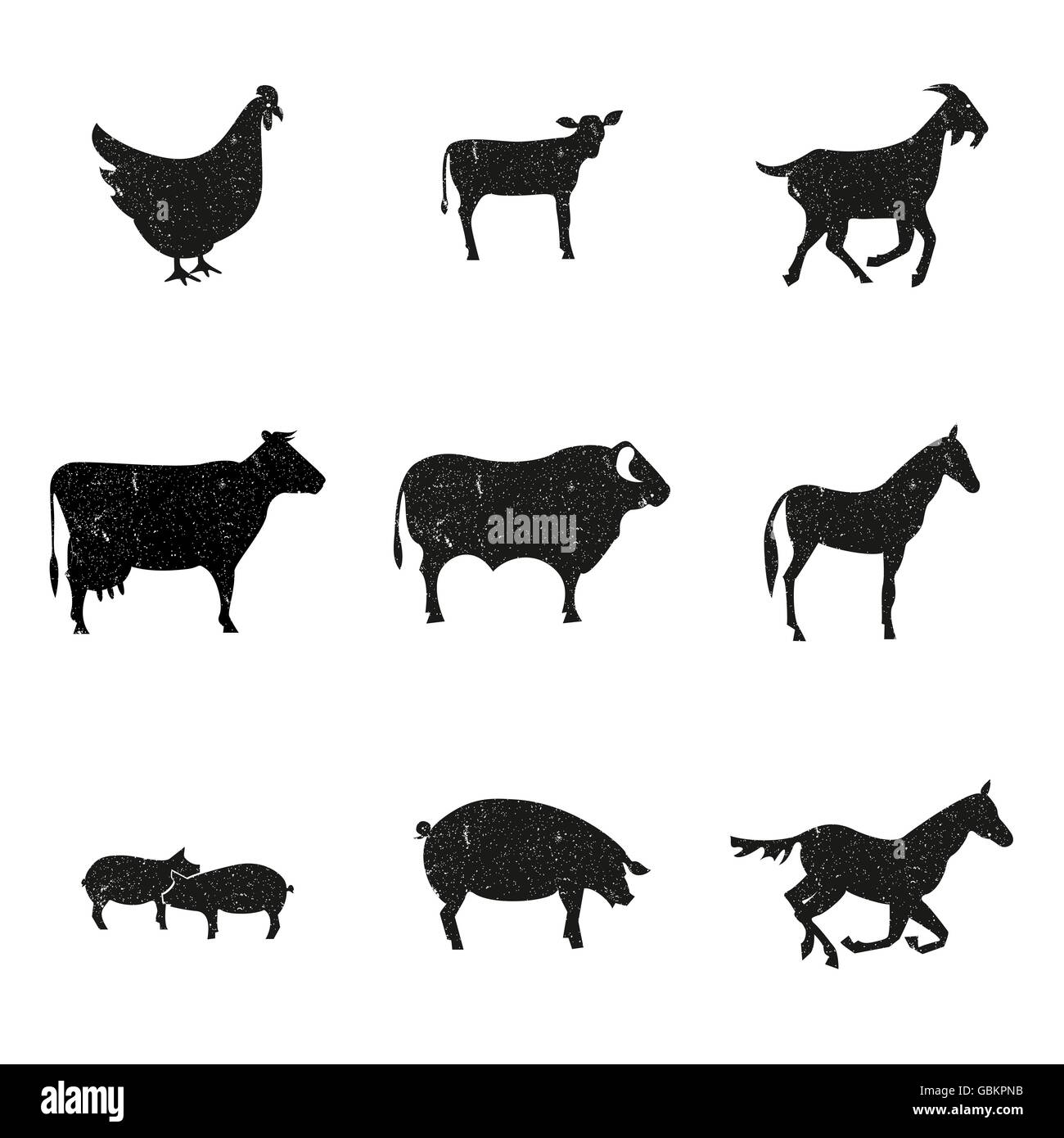 Black And White Farm Silhouette
